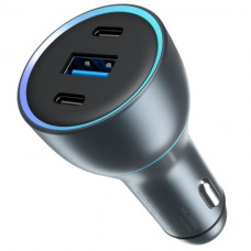 Автомобільний зарядний пристрій Proove Super Charge 130W 2 Type-C+USB Metal Gray