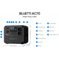 Зарядна станція Bluetti AC70 1000W 768wh