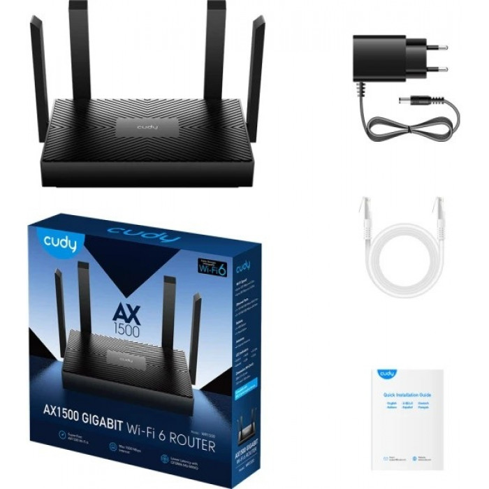 Маршрутизатор Cudy WR1500 Dual-Band Gigabit Wi-Fi 6 Black