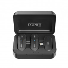Петличный микрофон беспроводной XO MKF09B Lightning 1 to 2 с зарядным кейсом