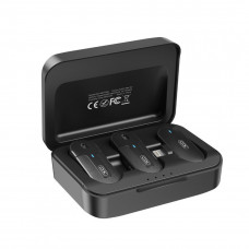 Петличный микрофон беспроводной XO MKF09B Lightning 1 to 2 с зарядным кейсом