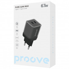 Мережевий зарядний пристрій Proove Pure GaN Max 67W 2 Type-C Black (WCPU67022201)