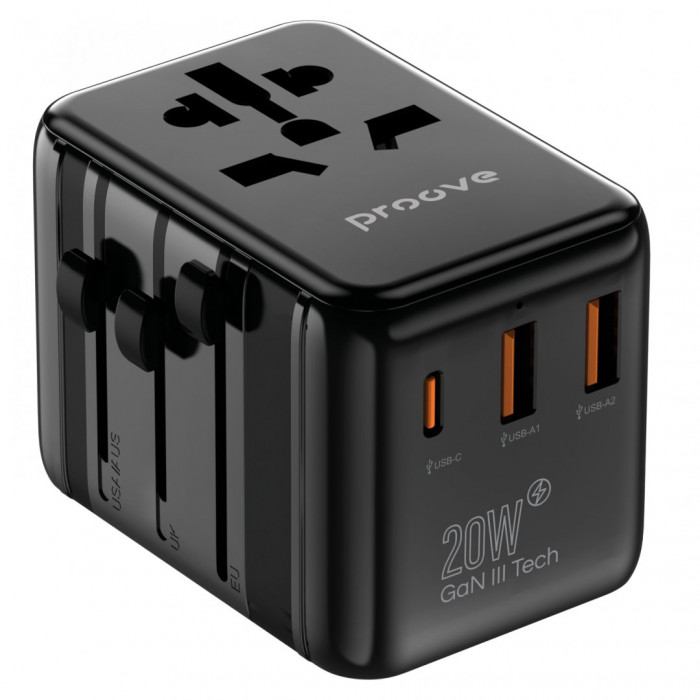 Універсальний адаптер Proove Trip 20W Black (TATL20310001)