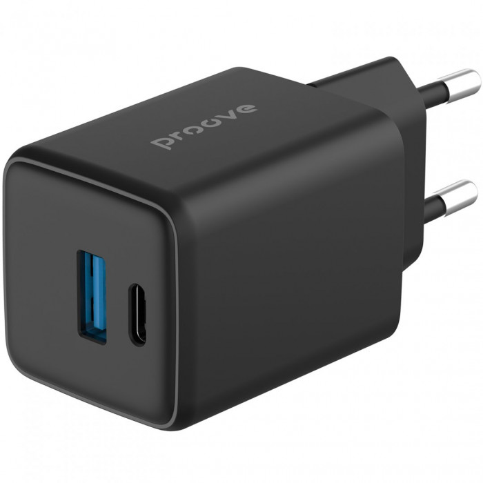 Мережевий зарядний пристрій Proove Pocket GaN Plus 25W Type-C+USB Black (WCPG25111201)