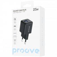 Мережевий зарядний пристрій Proove Pocket GaN Plus 25W Type-C+USB Black (WCPG25111201)