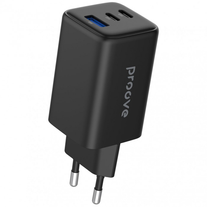 Мережевий зарядний пристрій Proove Pocket GaN 65W (2Type-C + USB) Black (WCPG65121201)