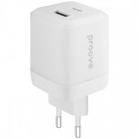 Сетевое зарядное устройство Proove Pure GaN Plus 30W (Type-C + USB) White (WCPU30111202)