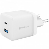 Сетевое зарядное устройство Proove Pure GaN Plus 30W (Type-C + USB) White (WCPU30111202)