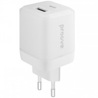 Сетевое зарядное устройство Proove Pure GaN Plus 30W (Type-C + USB) White (WCPU30111202)