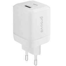 Мережевий зарядний пристрій Proove Pure GaN Plus 30W (Type-C + USB) White (WCPU30111202)