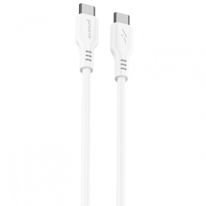Кабель Proove Rebirth Type-C to Type-C 60W (1m) White (CCRE61002202)