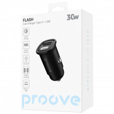 Автомобільний зарядний пристрій Proove Flash 30W Type-C+USB Black (CCFL30111201)