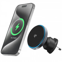 Автомобільний тримач з бездротовою зарядкою Proove Titanium Circle Qi2 15W Gray (WHTC15010003)