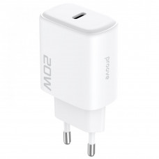 Мережевий зарядний пристрій Proove Silicone Power 2 20W (Type-C) + кабель Type-C to Lightning (1m) White (WCSP22010002)
