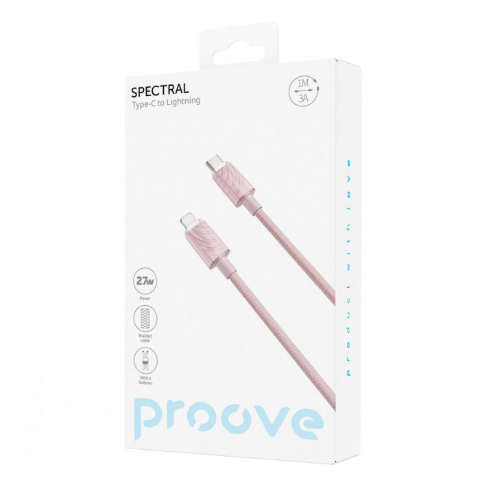 Кабель Proove Spectral Type-C to Lightning 27W (1m) Pink (CCSP27002115)