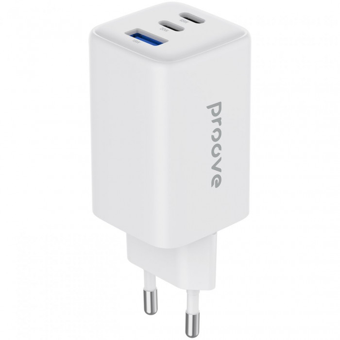 Мережевий зарядний пристрій Proove Pocket GaN 65W (2Type-C + USB) White (WCPG65121202)