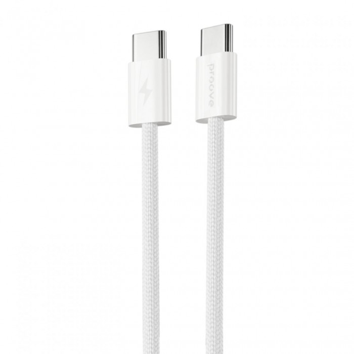 Кабель Proove Energy Stream Type-C to Type-C 60W (1m) White (CCES60002202)