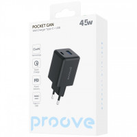 Мережевий зарядний пристрій Proove Pocket GaN 45W Type-C+USB Black (WCPG45110001)