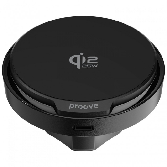 Автомобільний тримач з бездротовою зарядкою Proove Spark Qi2.2 25W Black (WHSQ25002001)