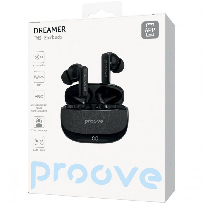 Бездротові навушники Proove Dreamer TWS with ANC Black (TWDM0001AP01)
