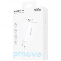 Мережевий зарядний пристрій Proove Pocket GaN Max 100W (2Type-C + USB) White (WCPG10012202)