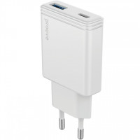 Мережевий зарядний пристрій Proove Slender 45W Type-C+USB White (WCSL45110002)