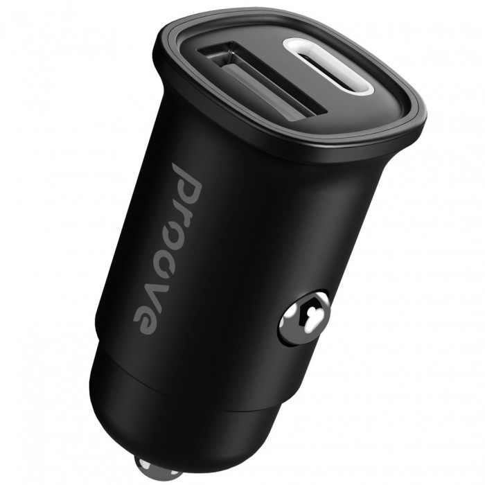 Автомобільний зарядний пристрій Proove Flash 30W (Type-C + USB) + кабель Type-C to Type-C Black (CCFC30111201)