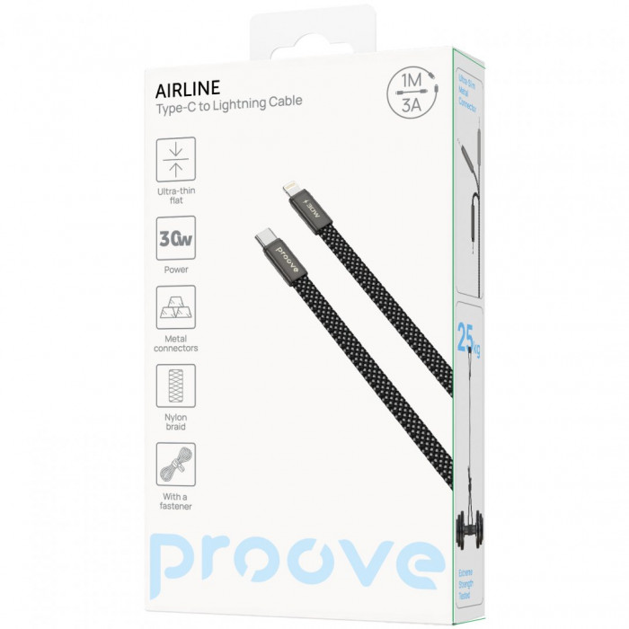 Кабель Proove AirLine Type-C to Lightning 30W (1m) Black (CCAI30002101)