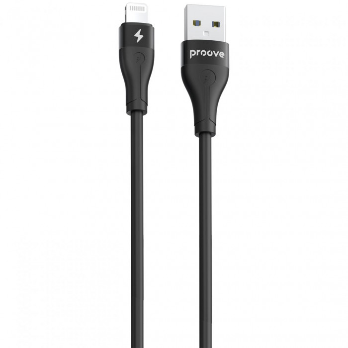 Кабель Proove Soft Silicone USB to Lightning 2.4A (2m) Black (CCSO20001121)