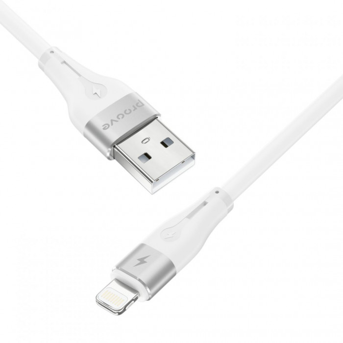Кабель Proove Soft Silicone USB to Lightning 2.4A (2m) White (CCSO20001122)