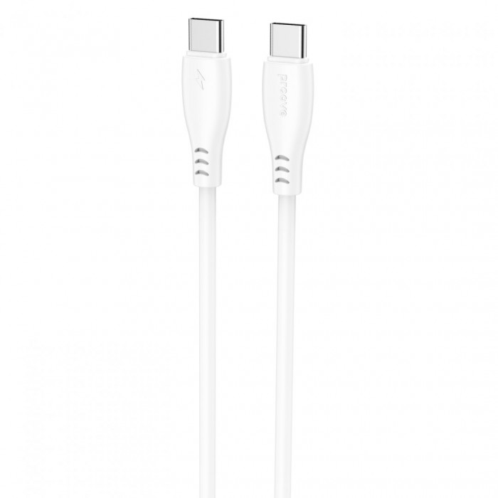 Кабель Proove Simple Silicone Type-C to Type-C 60W (1m) White (CCSI60002202)