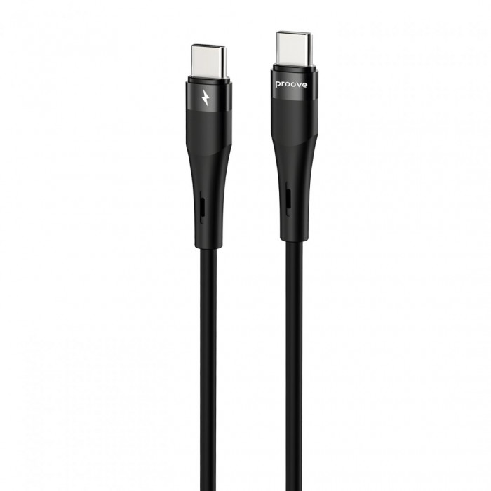 Кабель Proove Light Silicone Plus Type-C to Type-C 60W (1m) Black (CCLS60002201)
