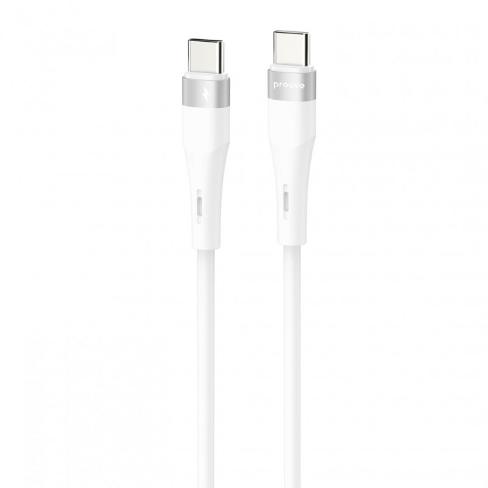 Кабель Proove Light Silicone Plus Type-C to Type-C 60W (1m) White (CCLS60002202)