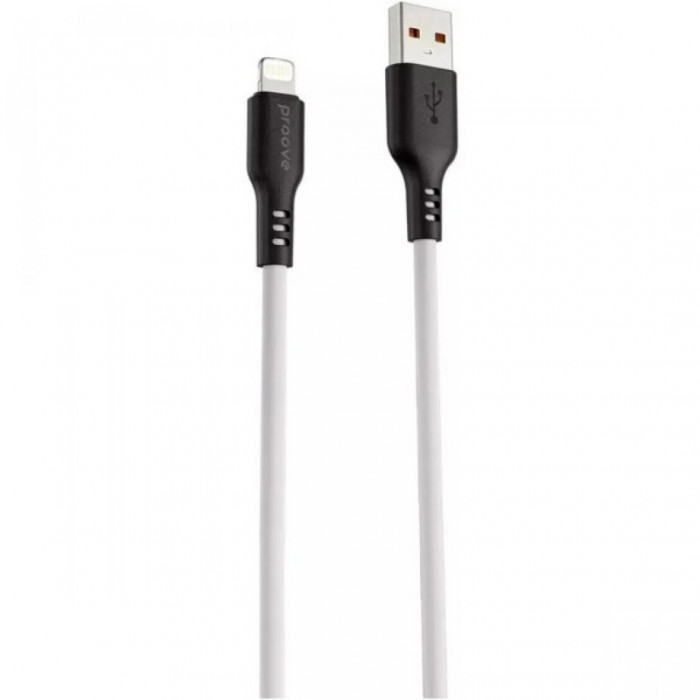 Кабель Proove Rebirth USB to Lightning 2.4A (1m) White/Black (CCRE60001102)