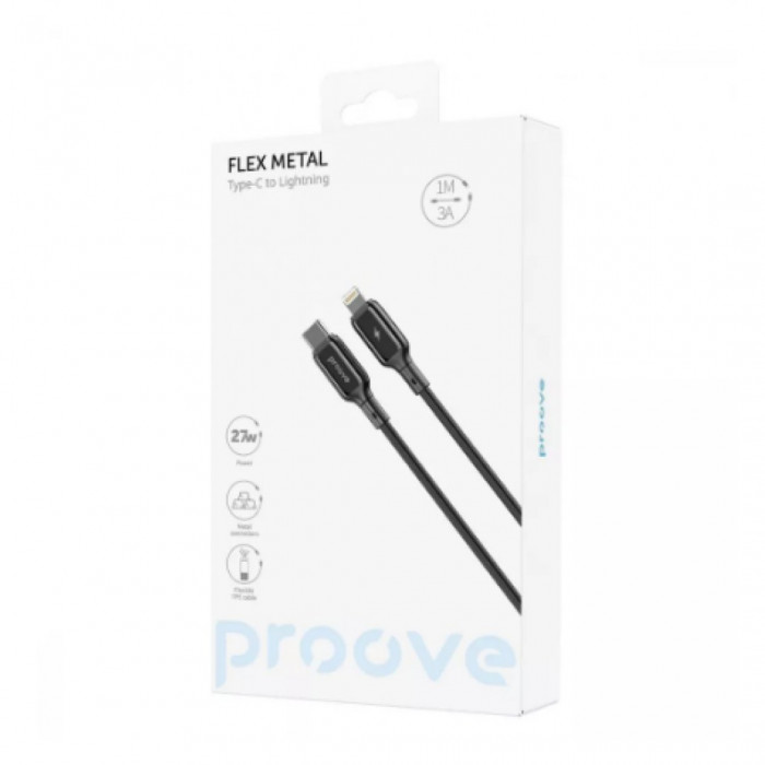 Кабель Proove Flex Metal Type-C to Lightning 27W (1m) Black (CCFM27002101)