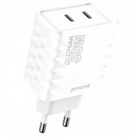Мережевий зарядний пристрій Proove Speed Surge GaN 35W Type-C + Type-C White (WCSS30020002)