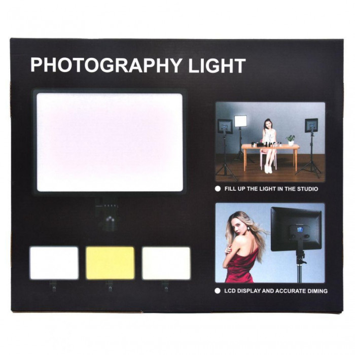 Лампа постійного світла LED Camera Light 36cm Remote Black (A-111)