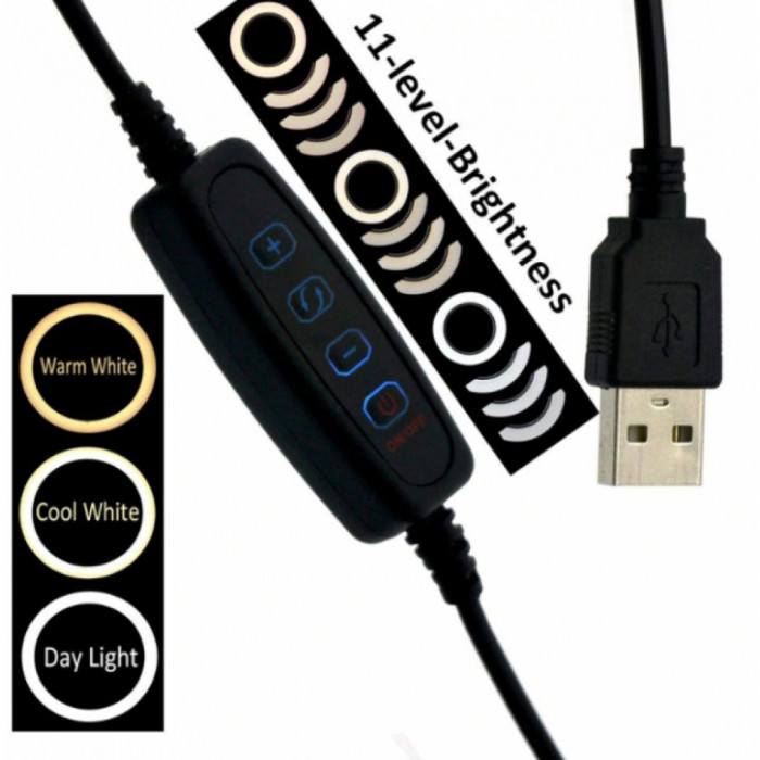 Кільцева лампа Fill Light LED 33cm Black (M-33)