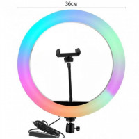 Кільцева лампа RGB MJ36 Black 36см