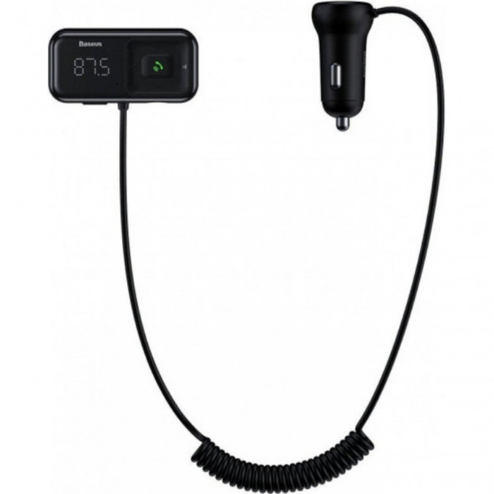 Автомобільний зарядний пристрій Baseus FM Launcher S-16 10W 2USB+AUX Black (CCMT000201)