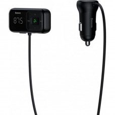 Автомобильное зарядное устройство Baseus FM Launcher S-16 10W 2USB+AUX Black (CCMT000201)