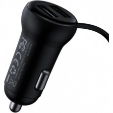 Автомобильное зарядное устройство Baseus FM Launcher S-16 10W 2USB+AUX Black (CCMT000201)