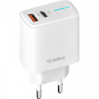 Мережевий зарядний пристрій Gelius Radiance Type-C+USB 25W White + кабель Lightning (GP-HC058)