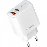 Мережевий зарядний пристрій Gelius Radiance Type-C+USB 25W White + кабель Lightning (GP-HC058)