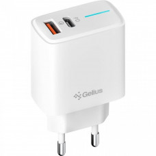 Сетевое зарядное устройство Gelius Radiance Type-C+USB 25W White + кабель Type-C (GP-HC058)