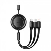 Кабель Baseus Bright Mirror 2 Series 3-in-1 (Micro USB+Lightning+Type-C) 100W 1m Black (CAMJ010201)
