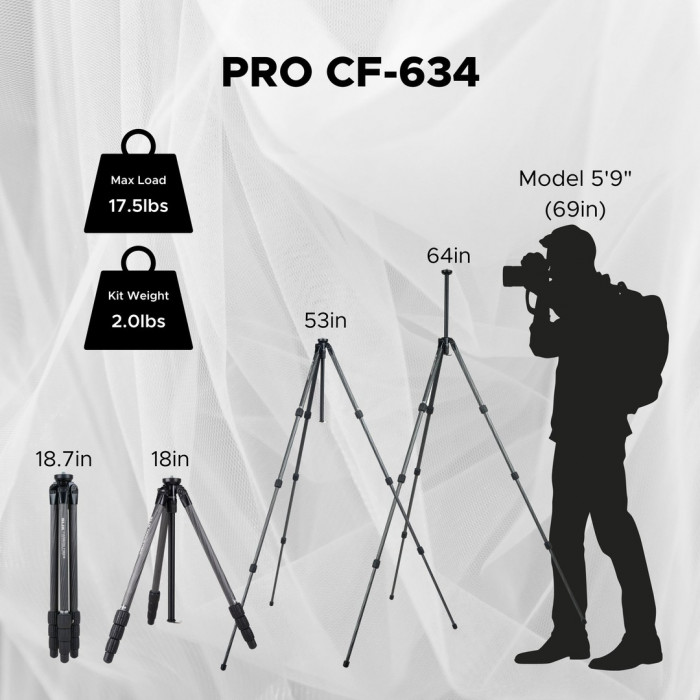 Штатив без головки Slik Pro Carbon CF-634 Leg