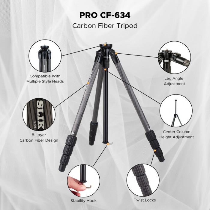 Штатив без головки Slik Pro Carbon CF-634 Leg