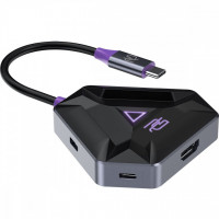 Type-C хаб Proove Gaming Spectre (2*USB3.0 + Type-C + PD100W + HDMI) Dark Gray (HBPG10221205)