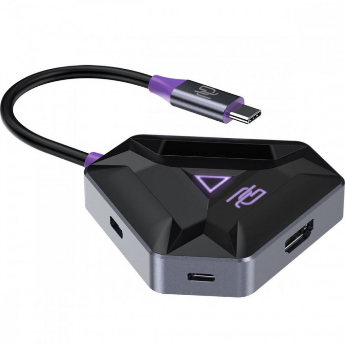 Type-C хаб Proove Gaming Spectre (2*USB3.0 + Type-C + PD100W + HDMI) Dark Gray (HBPG10221205)